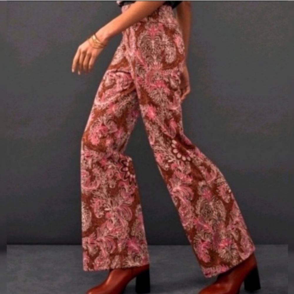 Anthropologie  Maeve Maria Paisley Jacquard Print pant Size 4 NWT $128